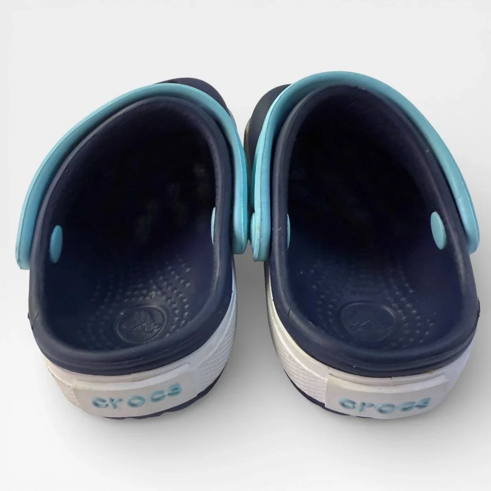 CROCS Crocband‎ Toddler Kids Clogs Shoes Navy with Aqua Accent Size 4C/5C